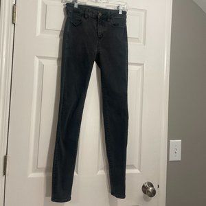 American Eagle Women's Black Next Level Stretch Denim Jeggings 4 Long